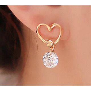 Elegant Heart Love CZ Earring ต่างหู