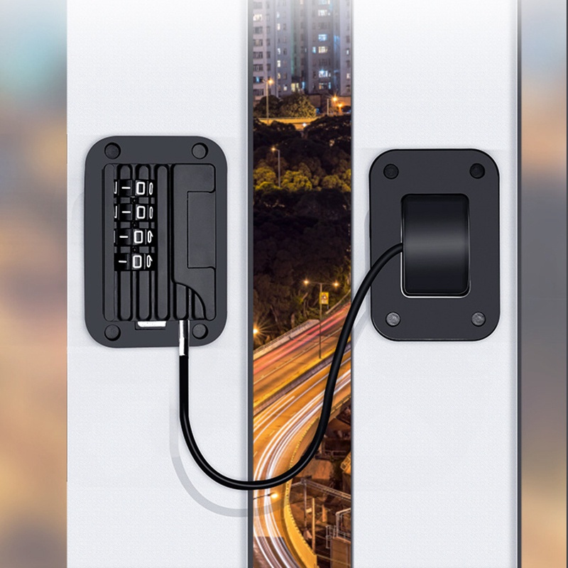 อุปกรณ์ล็อคประตูตู้เย็นแบบใส่รหัสผ่านเพื่อความปลอดภัยของเด็ก - สีดํา COD - รูปที่ 2