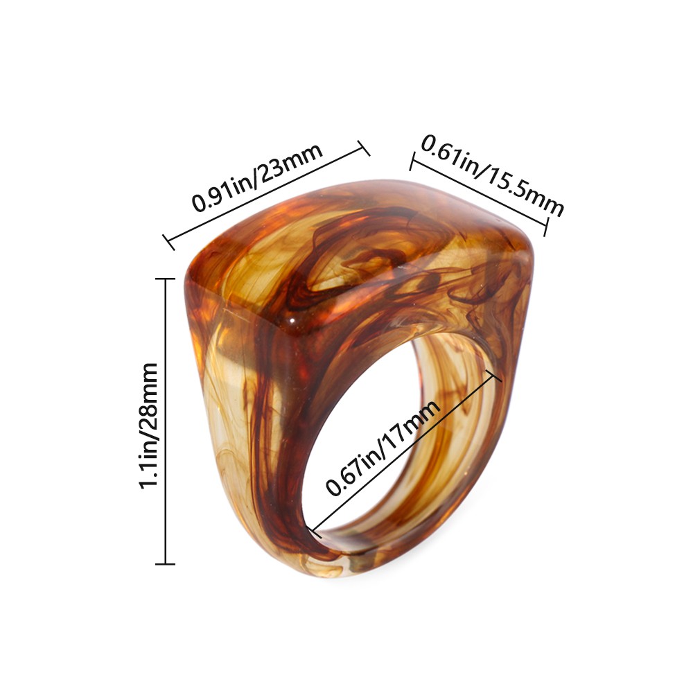ROSE Fashion Acrylic Ring Women Girls Jewelry Irregular Figure Resin ...