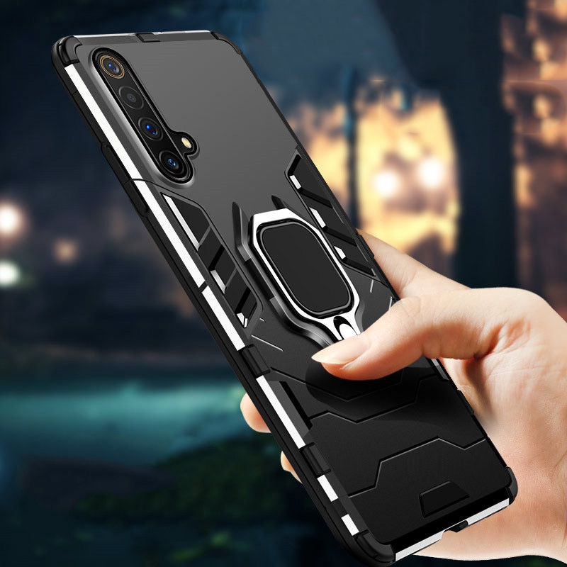 สําหรับ Realme X3 SuperZoom Hybrid Slim Ring Holder กันกระแทก Armor Case Magnetic Stand Cover