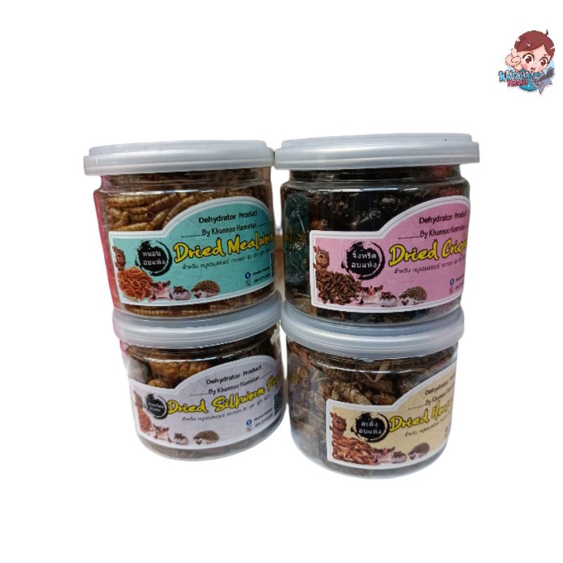 หนอนอบแห้ง/จิ้งหรีดอบแห้ง/ดักแด้อบแห้ง/สดิ้งอบแห้ง/อาหารชูก้าร์ กระรอก เเฮมสเตอร์ สัตว์ฟันแทะ