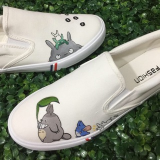 No.0143 รองเท้าเพ้นท์ Diy by mashop shoes Totoro