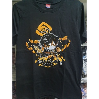 เสื้อยืด Genshin Impact "Zhongli" SD Black by Tomodachi T-shirT