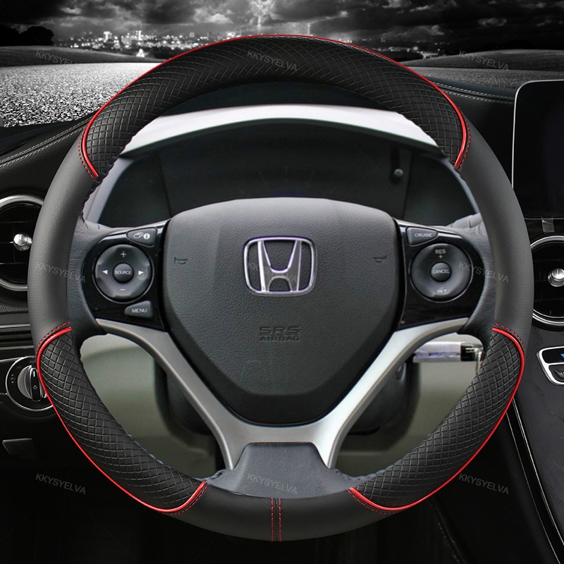 ปลอกหนังหุ้มพวงมาลัยรถยนต์ 36 ซม. อุปกรณ์เสริม สําหรับ HONDA CIVIC 2004 2006 2007 2008 2009 2012 2013 2014