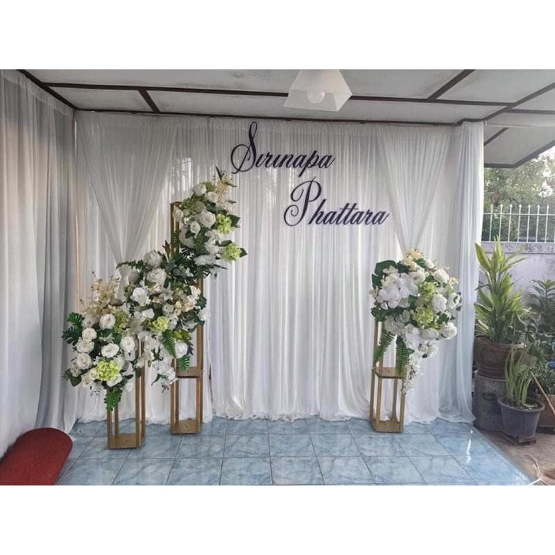 ผ้าฉาก ม่านจัดฉาก เย็บหัวผ้าพร้อมใช้งาน