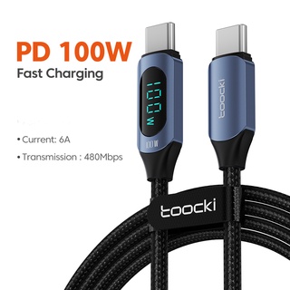 Pd 100W 5A สายชาร์จเร็ว สายเคเบิลข้อมูล PD USB Type C เป็น Type C PD พร้อมจอแสดงผลดิจิตอล