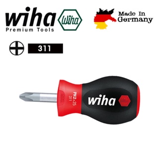 Wiha  ไขควงปากแฉก ด้าม สั้น-นิ่ม ขนาด  PH2x25 mm.  รุ่น 311 No.26969 สำหรับพื้นที่จำกัด พื้นที่แคบ