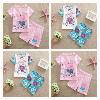 BABYSTORY เสื้อยืดเด็ก ลายการ์ตุน Peppa Pig  กางเกงขาสั้น