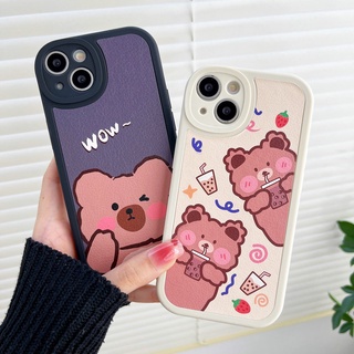 เคสโทรศัพท์มือถือ TPU แบบนิ่ม ลายหมีน่ารัก ป้องกันเลนส์กล้อง สําหรับ Infinix Hot 11 10 9 Play Hot 11s 10s 10T Smart 5 6 Note 8 | Xmd070