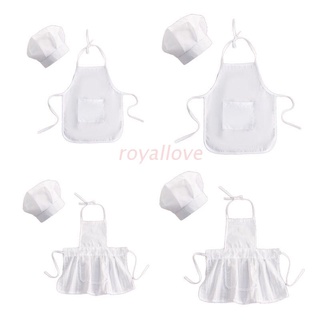 Royal 2 ชิ้น ผ้ากันเปื้อน เชฟ เด็กน่ารัก และหมวก เด็กทารก ทําอาหาร สีขาว เครื่องแต่งกาย พร็อพถ่ายภาพ หมวกเด็กแรกเกิด ผ้ากันเปื้อน