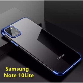 Case Samsung galaxy Note 10Lite / A81 เคสนิ่ม ขอบสีหลังใส เคสกันกระแทก สวยและบาง TPU CASE เคสซีลีโคน Note10lite