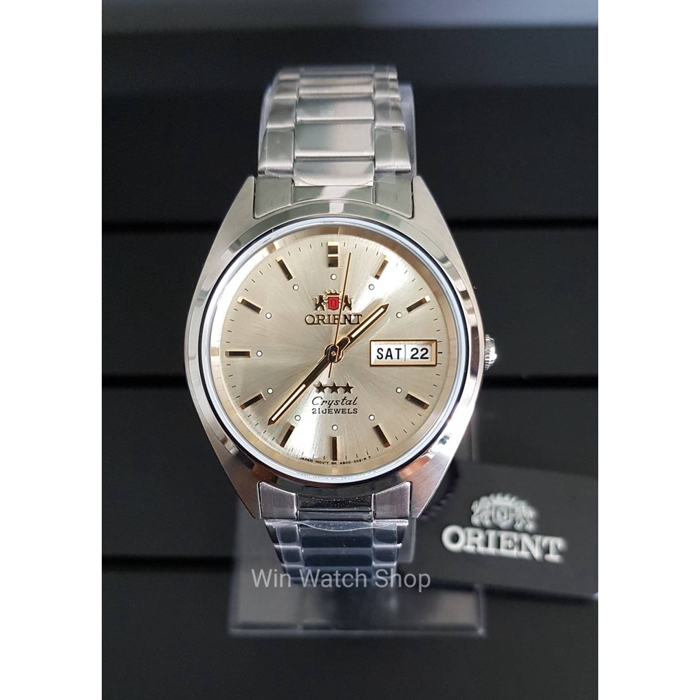 นาฬิกา Orient 3 Star Crystal Automatic นาฬิกาผู้ชาย รุ่น ORAB00005C ระบบออโตเมติก สายแสตนเลส หน้าปัด