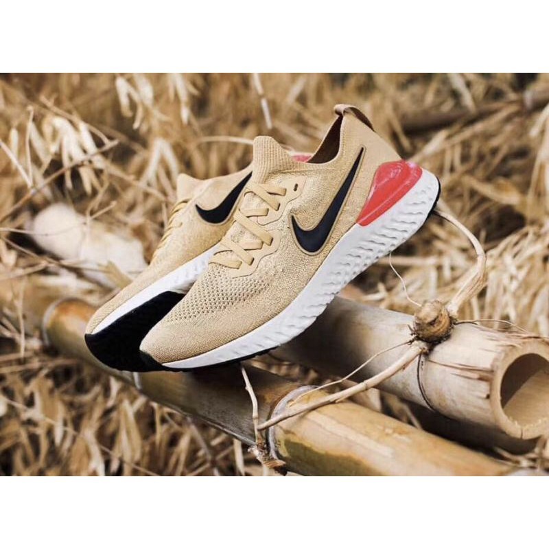Nike REACT FLYKNIT 2 Club gold รองเท้าวิ่งสำหรับผู้ชายผู้หญิง | Shopee Thailand