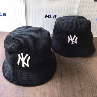 หมวก MLB Corduroy Bucket Hat สีดำ◾️