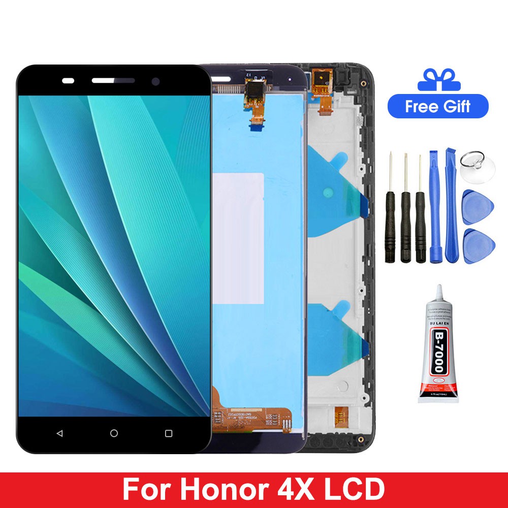 สําหรับ Huawei Honor 4X 5.5 นิ้วจอแสดงผล LCD สําหรับ Che2-L11 Touch Screen Digitizer Assembly กรอบ