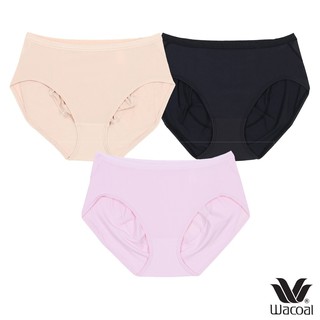 กางเกงใน Wacoal U-Fit Half Panty ทรง Half (ครึ่งตัว) สีดำ-เนื้อ-ชมพู (BL-NN-CP) 3 ชิ้น กางเกงในผู้หญิง วาโก้ รุ่น WU3937