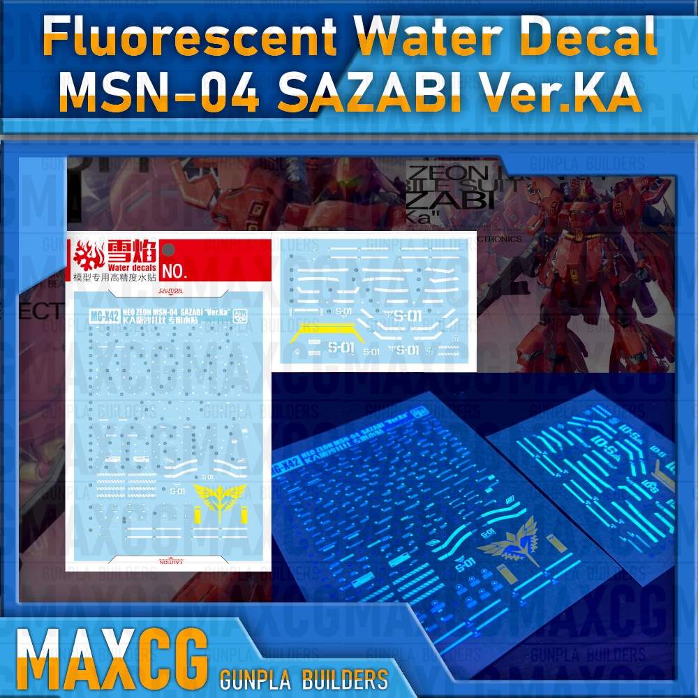 ดีคอลน้ำเรืองแสง Fluorescent Water Decal MSN-04 SAZABI Ver.KA[ETP]