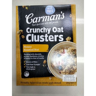 Carmans Clusters Oat clusters Honey Roasted Nut ธัญพืช ข้าวโอ๊ต และ ข้าวโพดอบกรอบ 500 กรัม