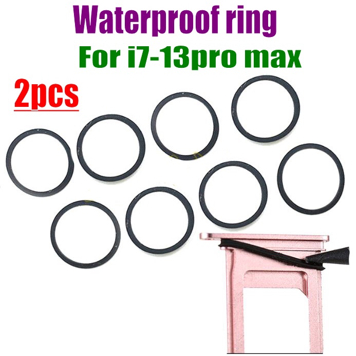 2pcs ซิมการ์ดถาดกันน้ําซีลแหวนยางวงกลมสําหรับiPhone 7 8 Plus SE 2020 11 12 13 Mini Pro X XR XS Maxกรณี