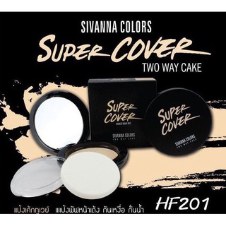 Sivanna Super Cover Two Way Cake [HF201] แป้งเค้กทูเวย์ แป้งผสมรองพื้นตลับดำ