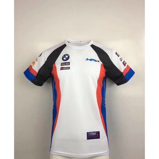 เสื้อยืดสีขาวแห้งเร็วสำหรับ BMW tyco Motorrad Team