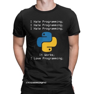 [COD]เสื้อยืด ผ้าฝ้าย พิมพ์ลาย Python I Hate Programming IT พลัสไซซ์ สไตล์ฮาราจูกุ สําหรับผู้ชายS-5XL