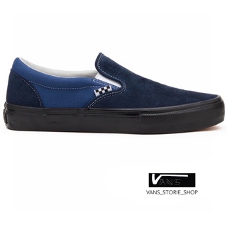 VANS SLIP ON SKATE NAVY BLACK SNEAKERS สินค้ามีประกันแท้