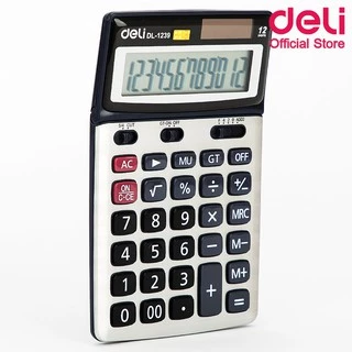 เครื่องคิดเลข 12 หลัก Deli ปรับหน้าจอได้ แบบตั้งโต๊ะ (รับประกัน 3 ปี) เครื่องคิดเลขจอใหญ่ ใช้งานง่าย อุปกรณ์สำนักงาน