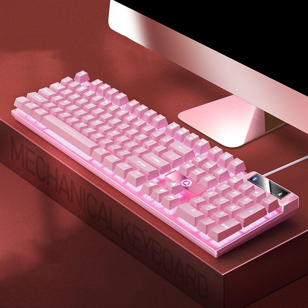 Pewanydi คีย์บอร์ดแบบกลไกอุปกรณ์ต่อพ่วงคอมพิวเตอร์ ABS 1PC สีดํา USB แบบมีสาย E-sports คีย์บอร์ดเกม