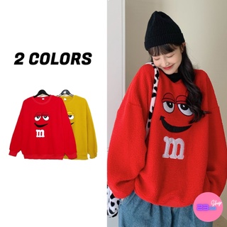 🚩Sale80%🚩เสื้อแขนยาวทรงโอเวอร์ไซส์ ปัก m&amp;m 2 สี