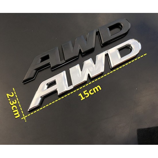 โลโก้ ตัวอักษร ฮอนด้า ขับเคลื่อนทุกล้อ ติดด้านหลัง งานโลหะ AWD honda crv brv hrv metal 3d logo emble