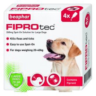 ส่งฟรี!!  Beaphar Fiprotec ยาหยดกำจัดเห็บหมัด สุนัขพันธุ์ใหญ่ 20-40 กก.