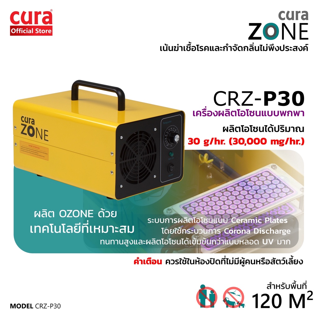 CURA Zone  CRZ-P30 เครื่องผลิตโอโซน