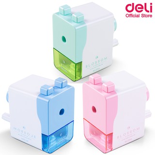 Deli 0744 School Rotary Sharpener เครื่องเหลาดินสอแฟนซี สีสันสดใสสุดน่ารัก จำนวน 1 เครื่อง กบเหลาดินสอ