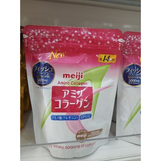 meiji amino collagen 98gเมจิคอลลาเจนซองสีขาว