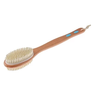 BREEZE Shower Brush Natural Wooden Soft&Stiff with Long Wooden Head Double Side Head