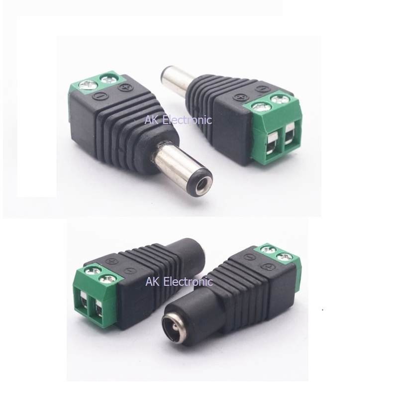 DC Jack  แจ๊คดีซี ตัวผู้ - ตัวเมีย แบบขันน๊อต  ขนาด 5.5* 2.1 มม. และ  5.5* 2.5 มม