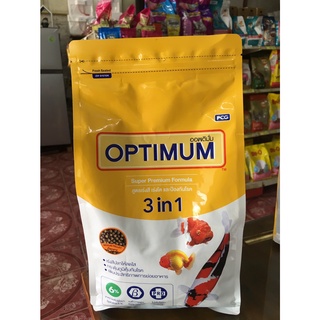 อาหารปลาคราฟ OPTIMUM  3IN1 เหลือง 800ก.***ส่งด่วนเคอรี่