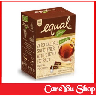 Equal Stevia อิควล สตีเวีย หญ้าหวานธรรมชาติ บรรจุ 40 ซอง (1 ซองเล็ก ขนาด 2 กรัม)