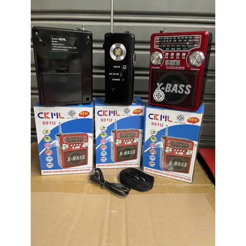 CKMLวิทยุใส่ถ่านและชารจ์ไฟได้รุ่น001UรองรับAM/FM/USB/TF CARD/มีไฟฉาย/ใช้งานง่ายพกพาสะดวก#ราคาถูก