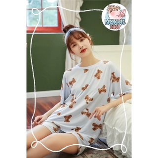 🎁พร้อมส่งใน🇹🇭ไทย👚🩳#ชุดนอนกางเกง #ชุดนอน #ชุดอยู่บ้าน ลายหมีน้อย🐻 น่ารักมาก