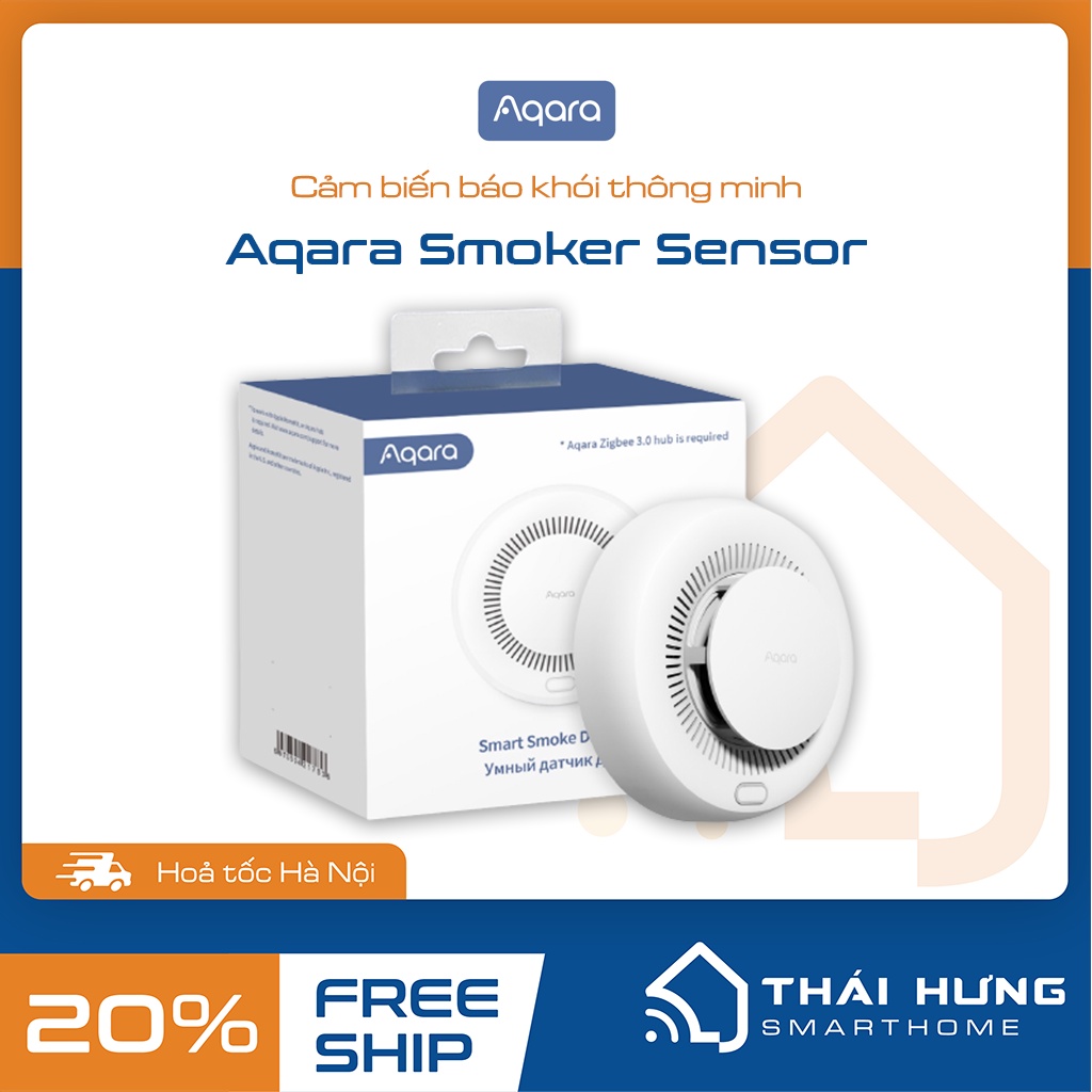 Aqara JY-GZ-03AQ เซนเซอร์ควัน อิสระหรือเชื่อมต่อกลาง App Mi Home/Aqara Home