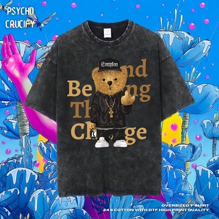 เสื้อยืด ขนาดใหญ่ พิมพ์ลาย Psycho Crucify Be the Change and Ring the Change | หินล้างทําความสะอาด | เสื้อยืด ขนาดใหญ่ |