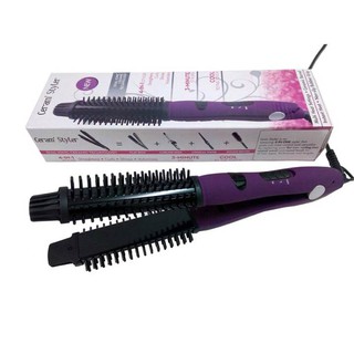 ที่ม้วนผม แปรงม้วนผมไฟฟ้า แกนม้วนผมวอลลุม หนีบตรง ลอน ไดร์ผม Multi-Hair Styler 4in1 (สีม่วง)