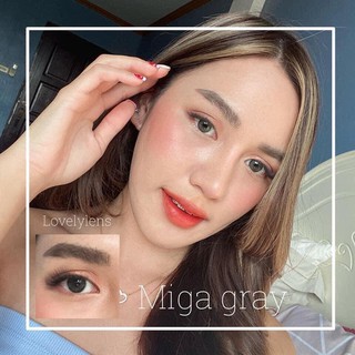 1 คู่ บิ๊กอายตาโต สีเทา ขอบดำ ตาโต น่ารักกก ลายฮิตtiktok รุ่น Miga Gray by Lovelylens ขนาด 14.5ค่าสายตาปกติ