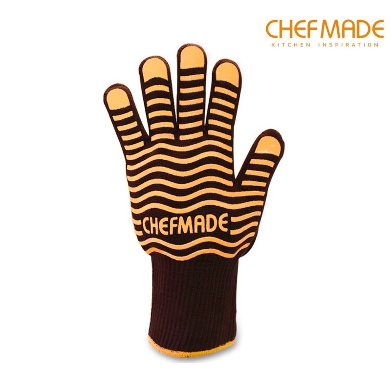ถุงมือกันความร้อนพร้อมแถบซิลิโคนกันลื่น แบบสวมนิ้ว Chefmade แพค1ชิ้น WK9445