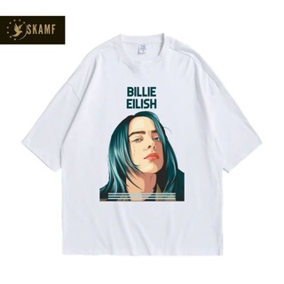 เสื้อยืดผ้าฝ้ายพิมพ์ลายขายดี Billie EILISH เสื้อเชิ้ต | Facebox เฟซบอกซ์ | เสื้อยืดคอกลม แขนสั้น ผ้าฝ้าย แบบนิ่ม พิมพ์ลา