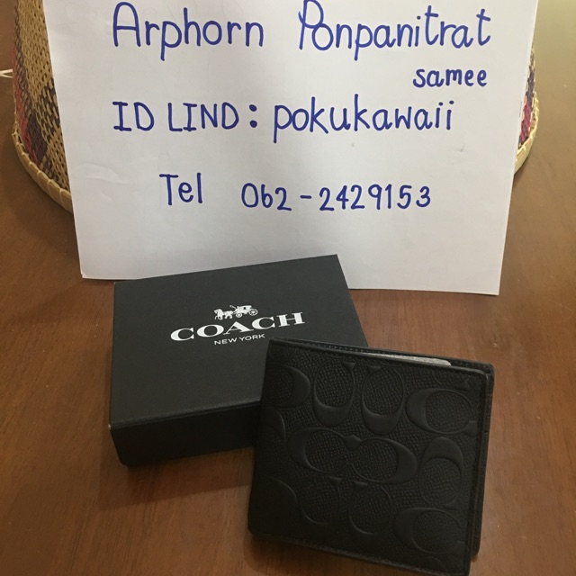 (แท้)ขายกระเป๋าสตางค์ Coach 74924  Black  (มือ 1) 3900 บาท (พร้อมส่ง)ในชอปขาย 9000+++