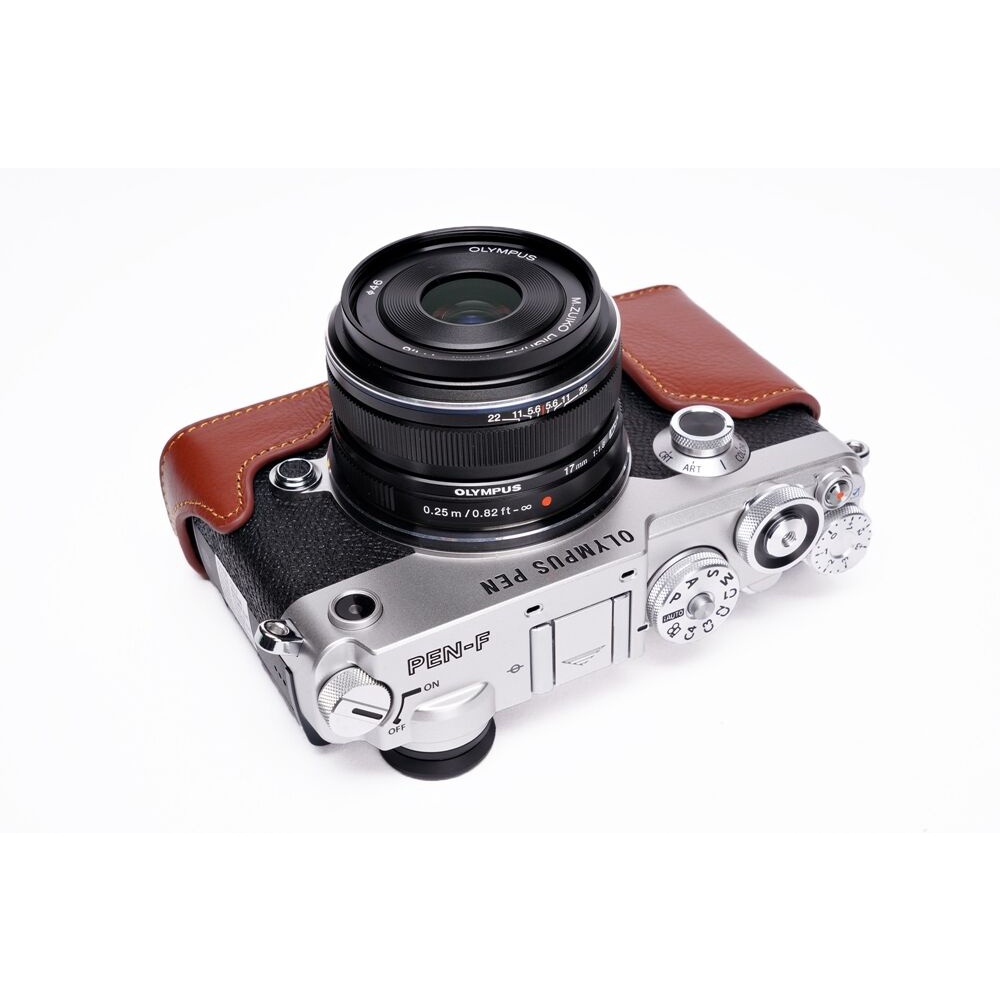 เคสกล้อง Olympus Pen-F ฮาฟเคส เคส หนัง กระเป๋ากล้อง อุปกรณ์กล้อง เคสกันกระแทก - PU Leather Camera Half Case Bag Pen F