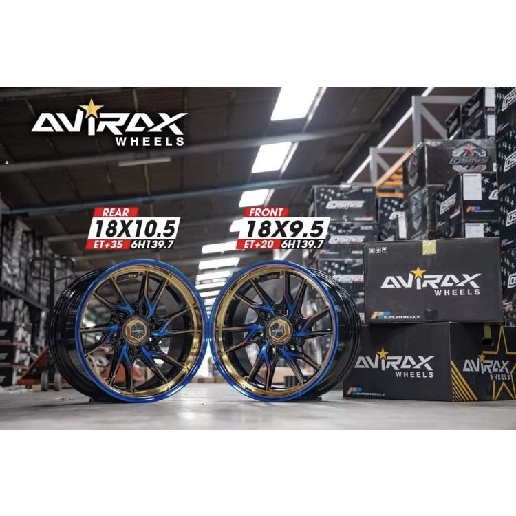 ล้อแม็กขอบ 18x9.5 ET20,18x10.5 ET35🚗6รูx139.7 ยี่ห้อ AVIRAX 🔥(ราคาต่อ1วง)🔥 ขายยกชุด4วง  งานสวยหรู สี